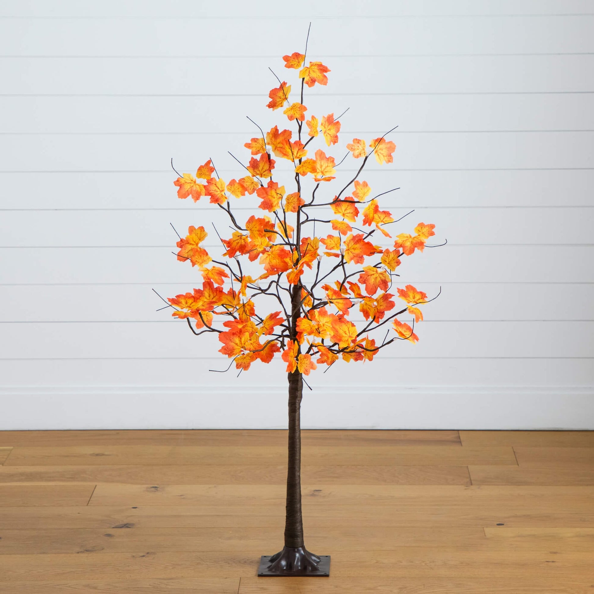 4' Pre-Lit Minimalist Autumn Maple Tree with 56 warm white LEDs, Nearly Natural on Tampa Home & Garden Store