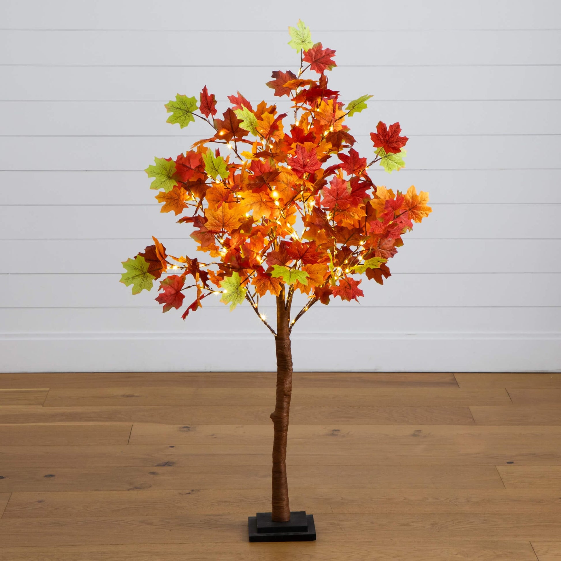 4' Pre-Lit Shades of Autumn Maple Artificial Tree with 180 warm white LEDs by Nearly Natural on Tampa Home & Garden Store