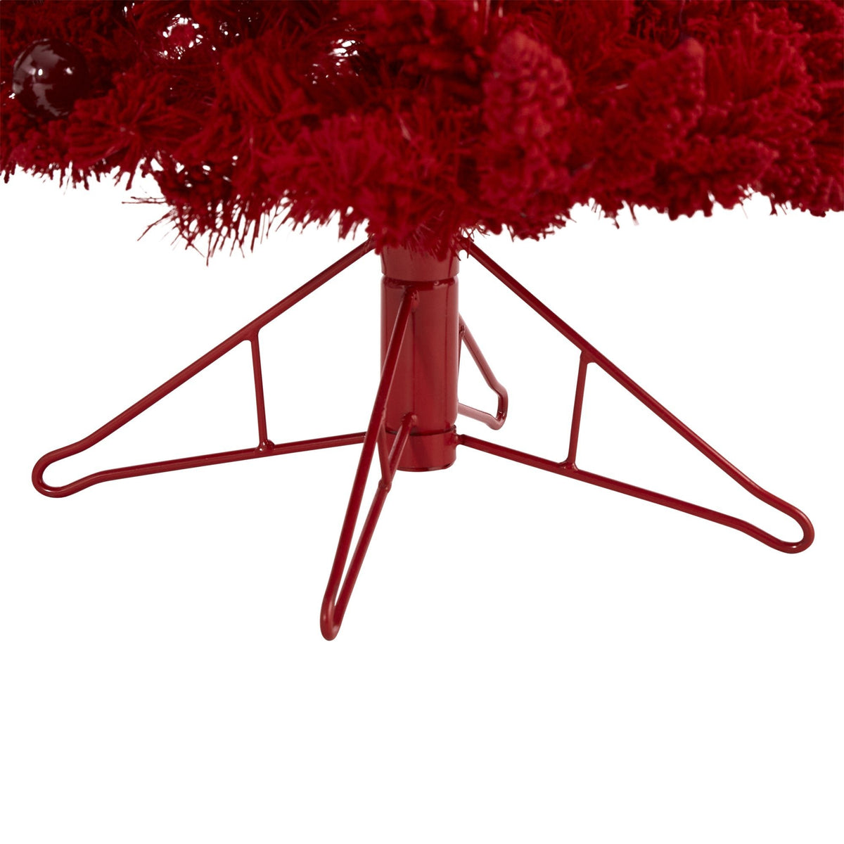 4 ft red flocked Fraser fir artificial Christmas tree Nearly Natural with metal stand on Tampa Home & Garden Store