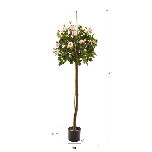4’ Rose Topiary Artificial Tree - Tampa Home & Garden Store