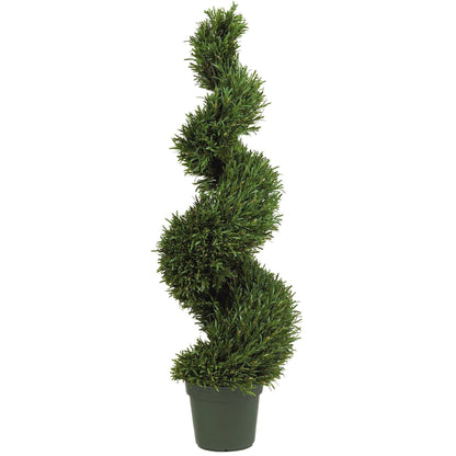 Rosemary Spiral Silk Tree 4' in green pot for indoor outdoor use on Tampa Home & Garden Store