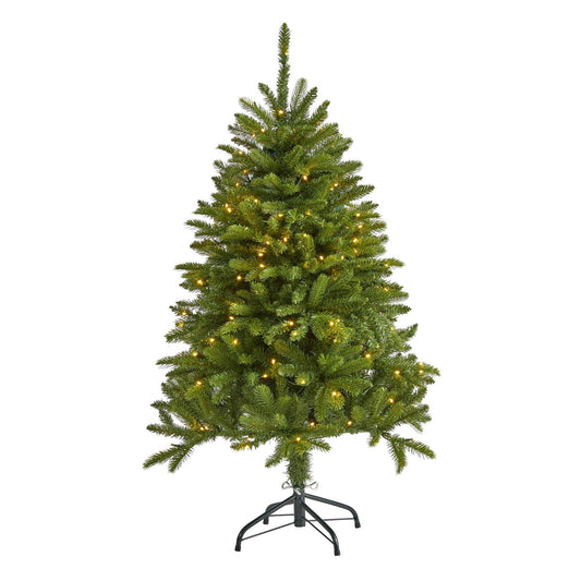 4 ft Sierra Spruce Natural Look artificial Christmas tree with 150 LED lights on metal stand on Tampa Home & Garden Store