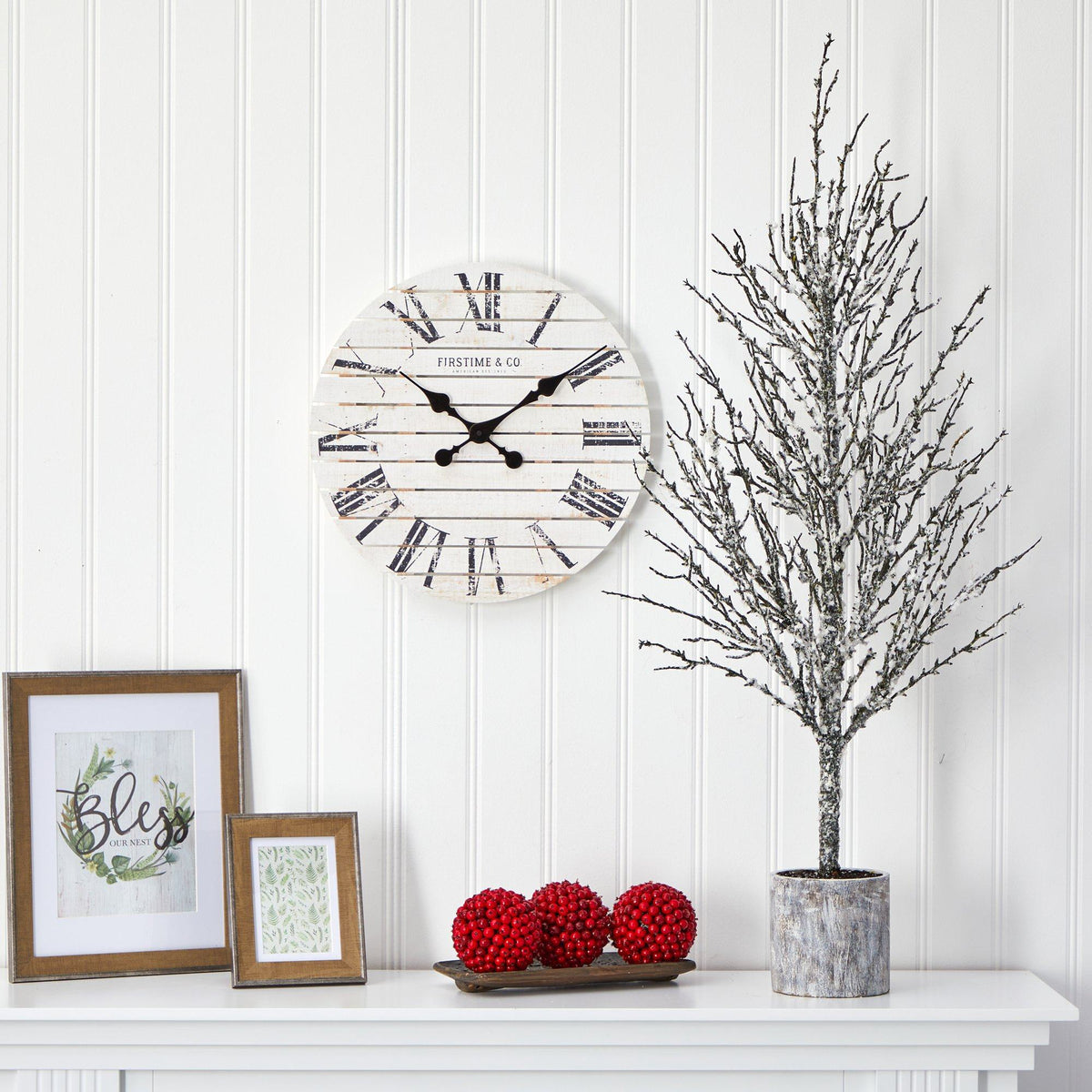 4’ Snowed Twig Artificial Christmas Tree in Decorative Planter Nearly Natural frosted twigs on Tampa Home & Garden Store