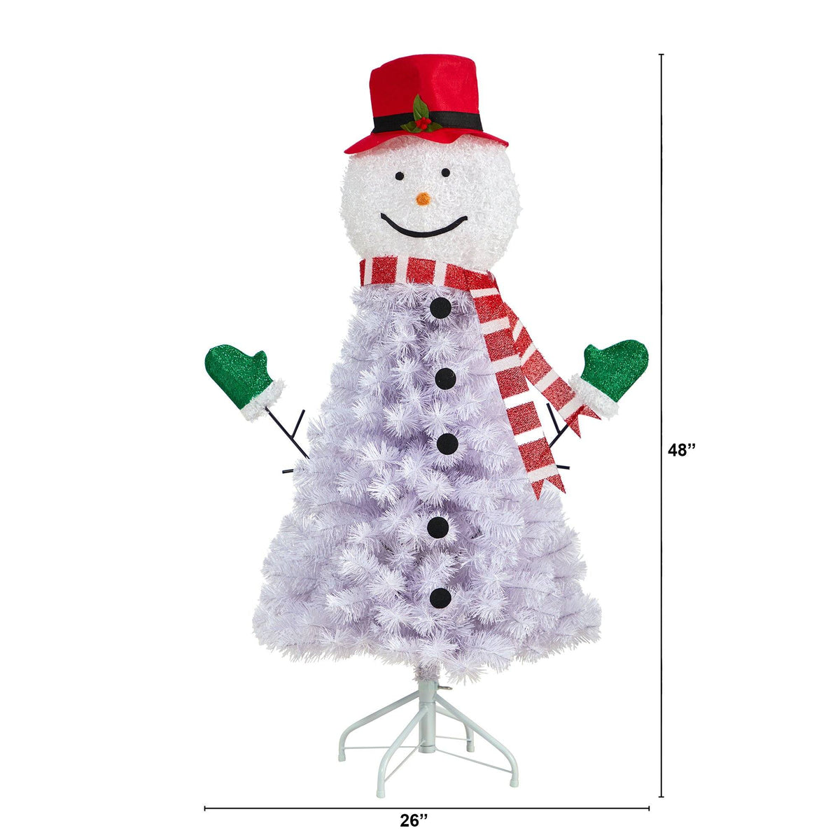 4ft Nearly Natural snowman artificial Christmas tree with 234 bendable branches on Tampa Home & Garden Store
