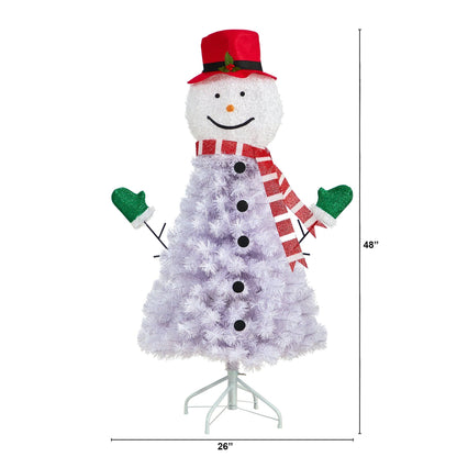 4ft Nearly Natural snowman artificial Christmas tree with 234 bendable branches on Tampa Home & Garden Store