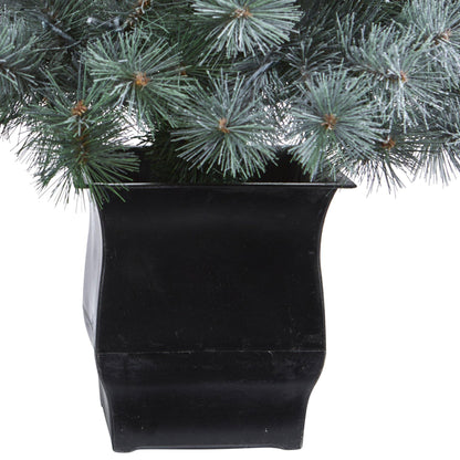 4' Snowy Mountain Pine artificial Christmas tree by Nearly Natural in a black planter on Tampa Home & Garden Store