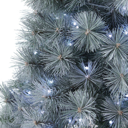 4' Snowy Mountain Pine Christmas Tree from Nearly Natural with frosted needles and LED lights on Tampa Home & Garden Store