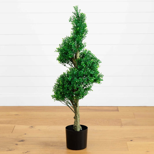 4' Spiral Boxwood Artificial Tree UV Resistant (Indoor/Outdoor) - Tampa Home & Garden Store