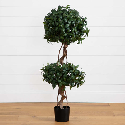 4' Sweet Bay Double Ball Topiary Silk Tree - Tampa Home & Garden Store