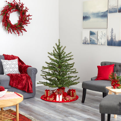 4 ft Vancouver Mountain Pine artificial Christmas tree with 100 lights and 374 bendable branches on Tampa Home & Garden Store