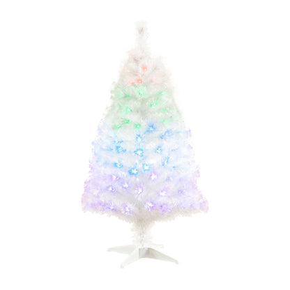 Nearly Natural 4ft white fiber-optic Christmas tree with 120 colorful LEDs and remote on Tampa Home & Garden Store