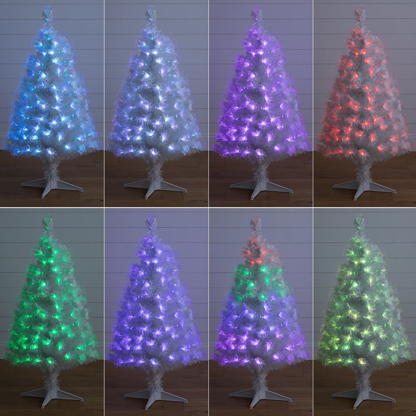 4 ft Nearly Natural white fiber optic Christmas tree with 120 color LEDs and remote on Tampa Home & Garden Store