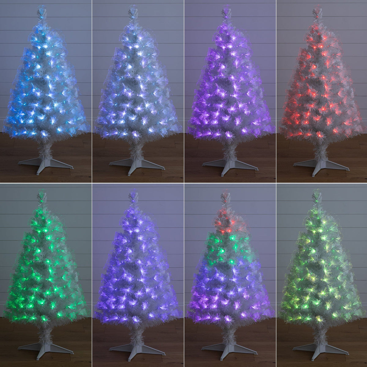 4 ft Nearly Natural white fiber optic Christmas tree with 120 color LEDs and remote on Tampa Home & Garden Store