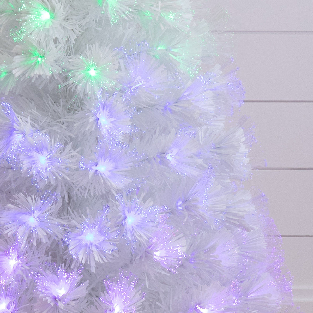 Nearly Natural 4 ft white pre-lit fiber optic Christmas tree with 120 colorful LEDs on Tampa Home & Garden Store