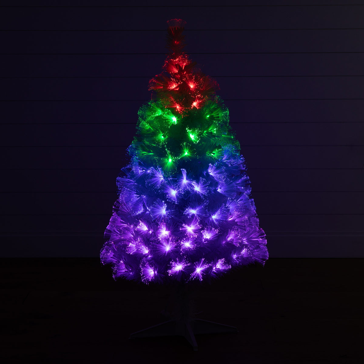 Nearly Natural 4' white pre-lit fiber optic Christmas tree with 120 color LEDs and remote on Tampa Home & Garden Store