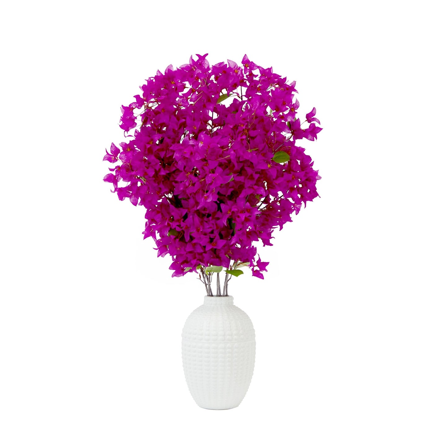 40-inch artificial purple bougainvillea arrangement in a white vase Nearly Natural on Tampa Home & Garden Store