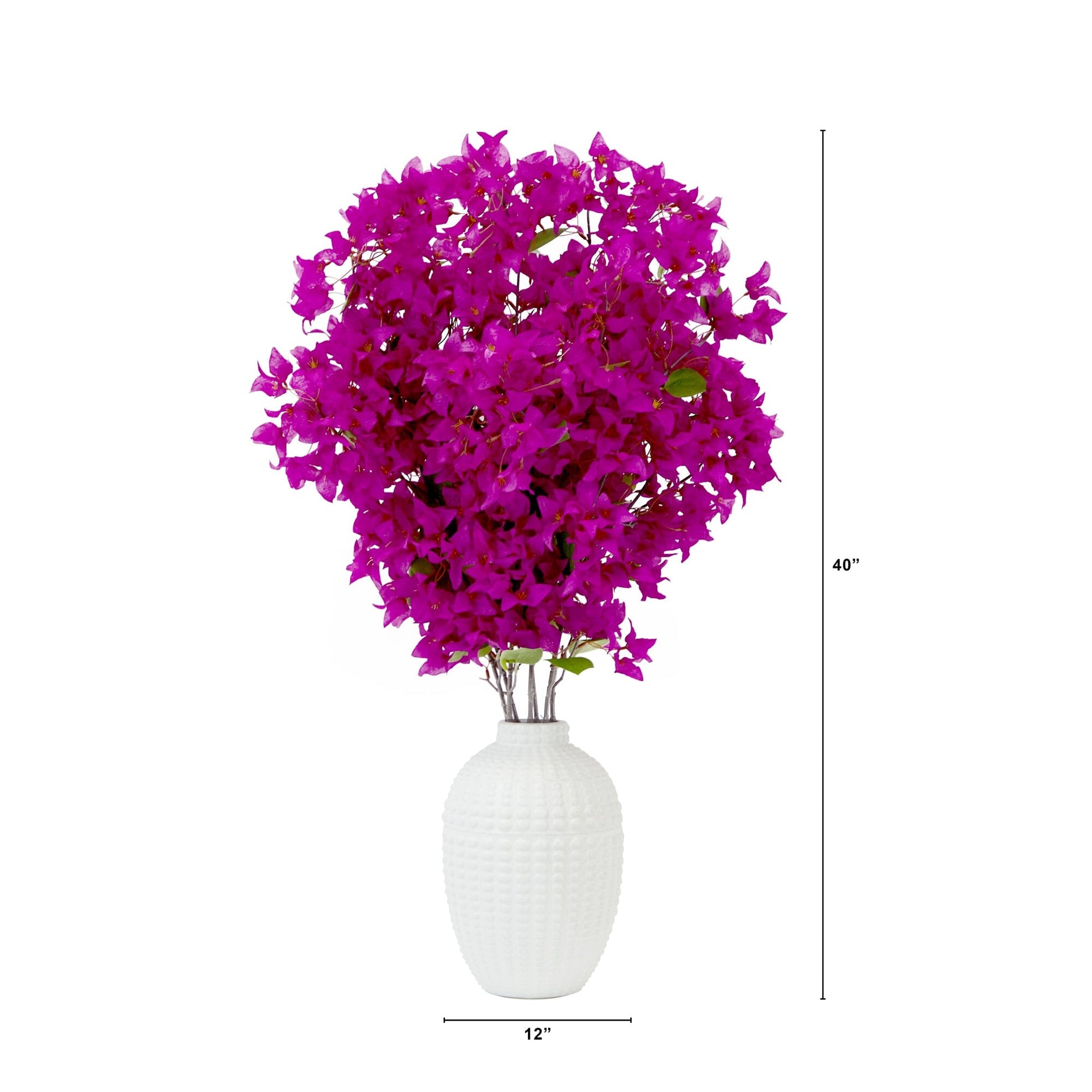 40in artificial purple bougainvillea arrangement in a white vase by Nearly Natural on Tampa Home & Garden Store