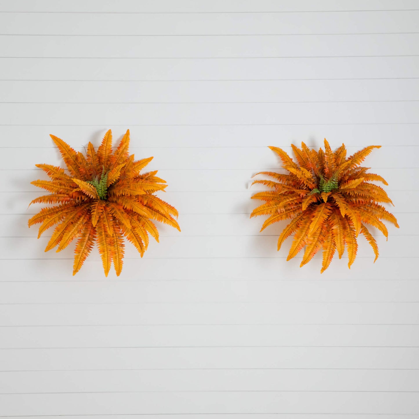 Nearly Natural 40in Autumn Boston Ferns, set of 2, orange artificial non-flowering plants on Tampa Home & Garden Store