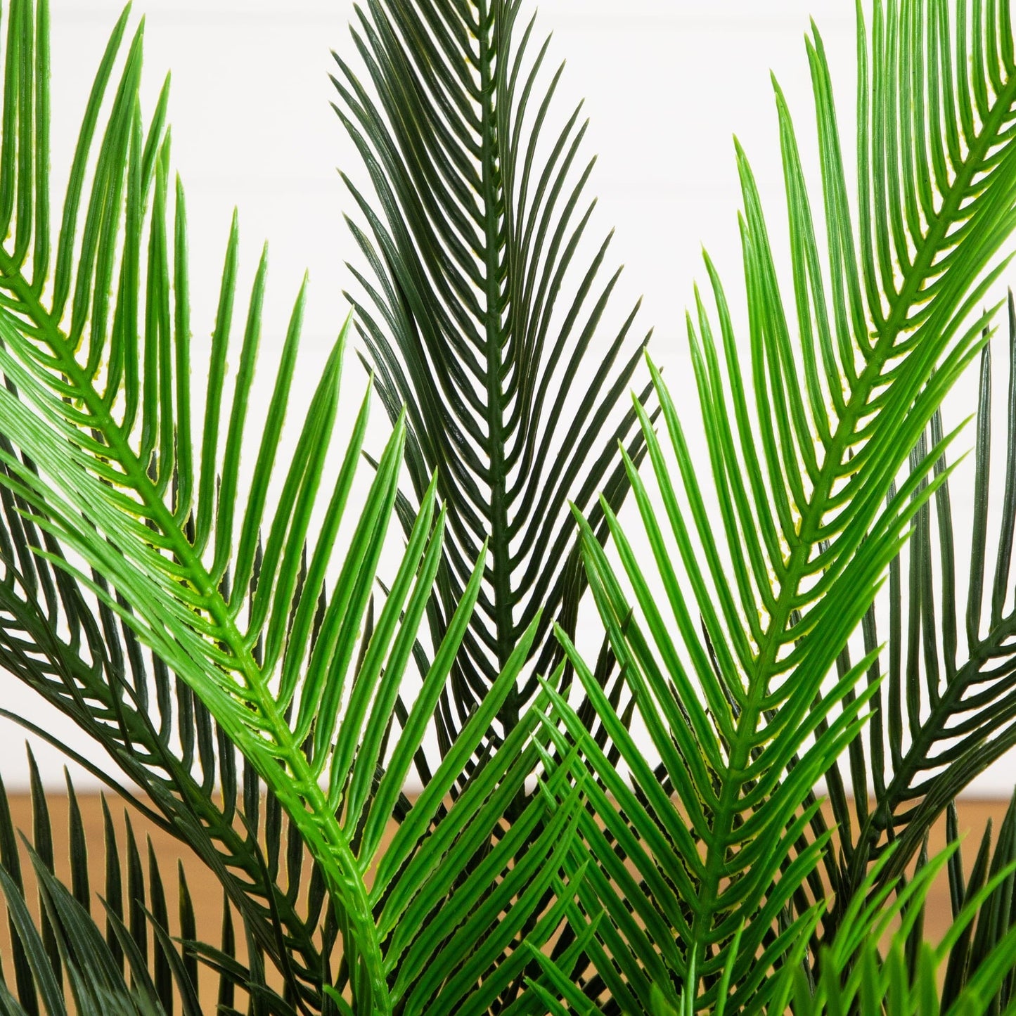 40in artificial double cycas palm tree in white planter Nearly Natural on Tampa Home & Garden Store