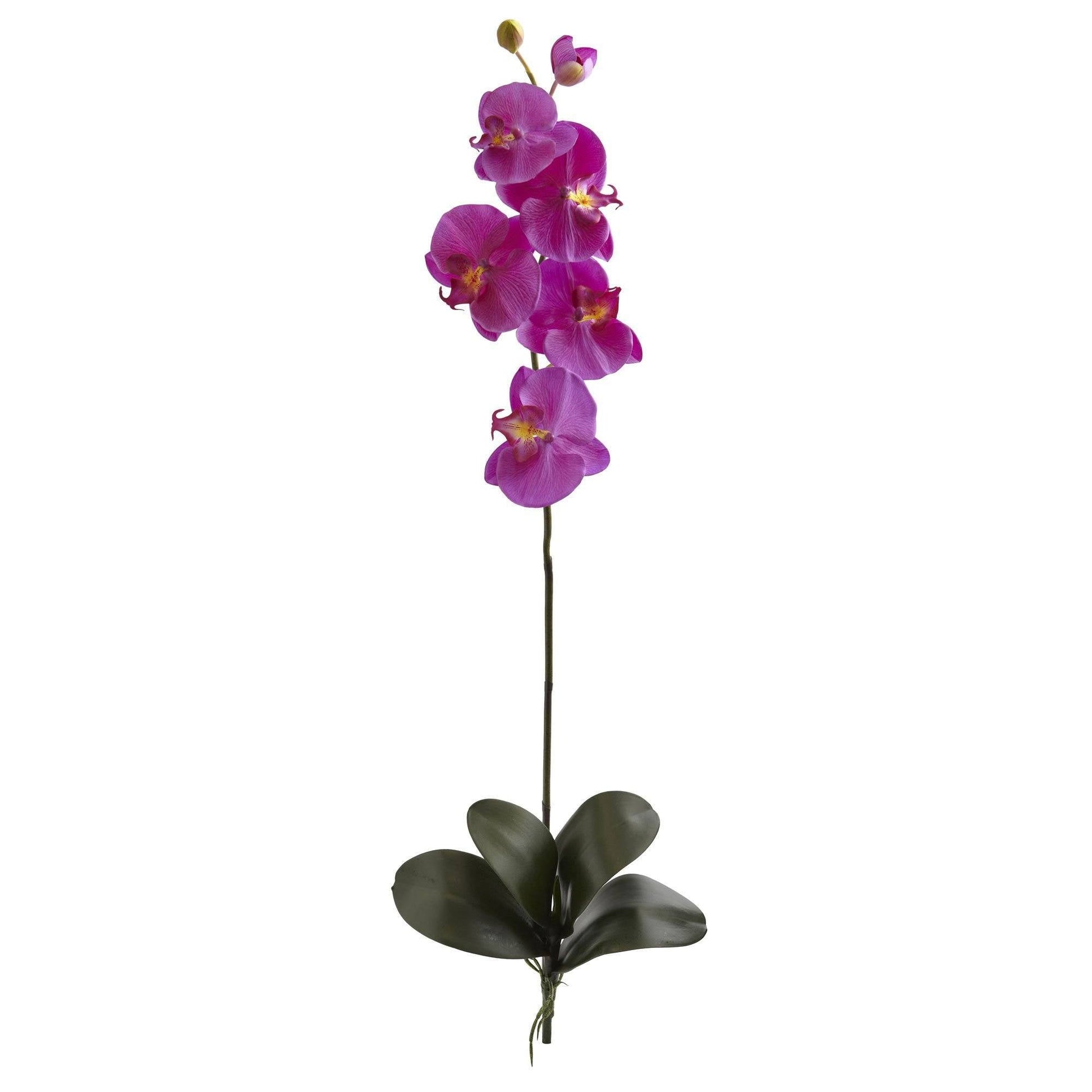 40in Phalaenopsis orchid stem with pink magenta blooms, artificial set of 3, Nearly Natural on Tampa Home & Garden Store