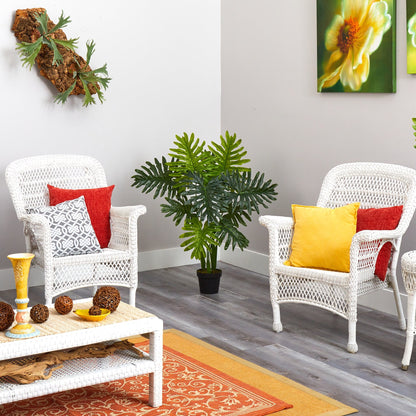 40in Philodendron artificial plant by Nearly Natural in a black pot with lifelike Real Touch leaves on Tampa Home & Garden Store