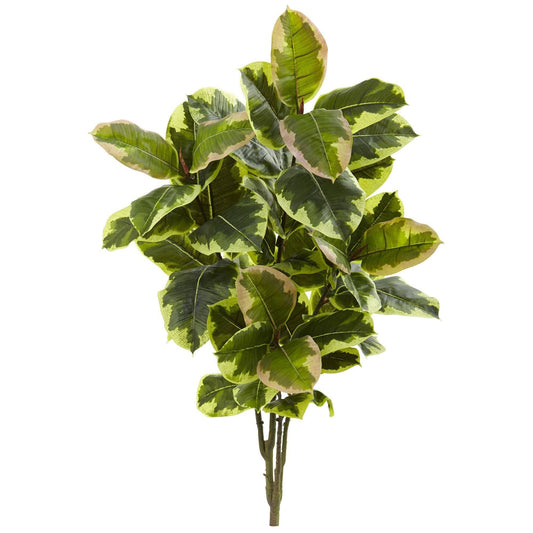 Nearly Natural 40-inch Rubber Leaf Artificial Plant Real Touch, 2-pack with green leaves on Tampa Home & Garden Store