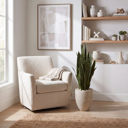 40-inch Sansevieria in sand-colored planter, Nearly Natural artificial non-flowering plant on Tampa Home & Garden Store