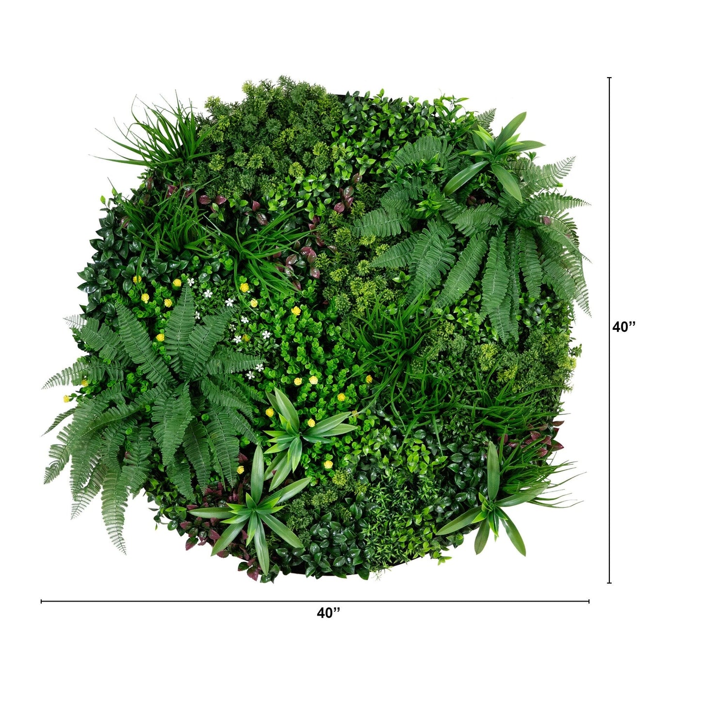 40 Inch Artificial Living Wall and Black Panel