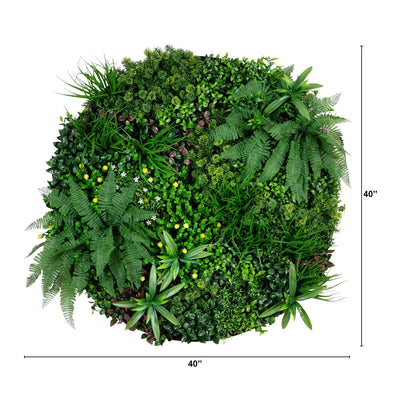 40 Inch Artificial Living Wall and Black Panel