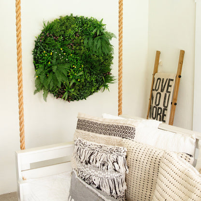 40 Inch Artificial Living Wall and Black Panel