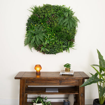 40 Inch Artificial Living Wall and Black Panel