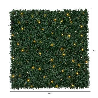 Artificial Boxwood Wall Panel with Led Lights