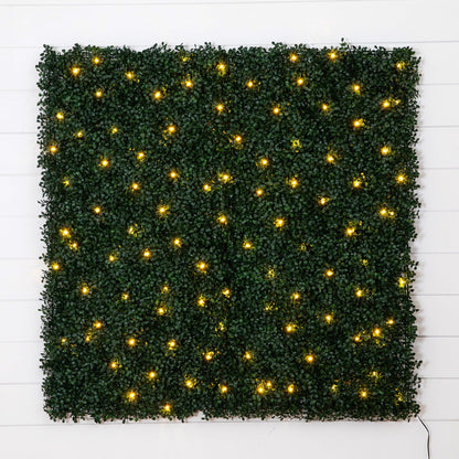 Artificial Boxwood Wall Panel with Led Lights