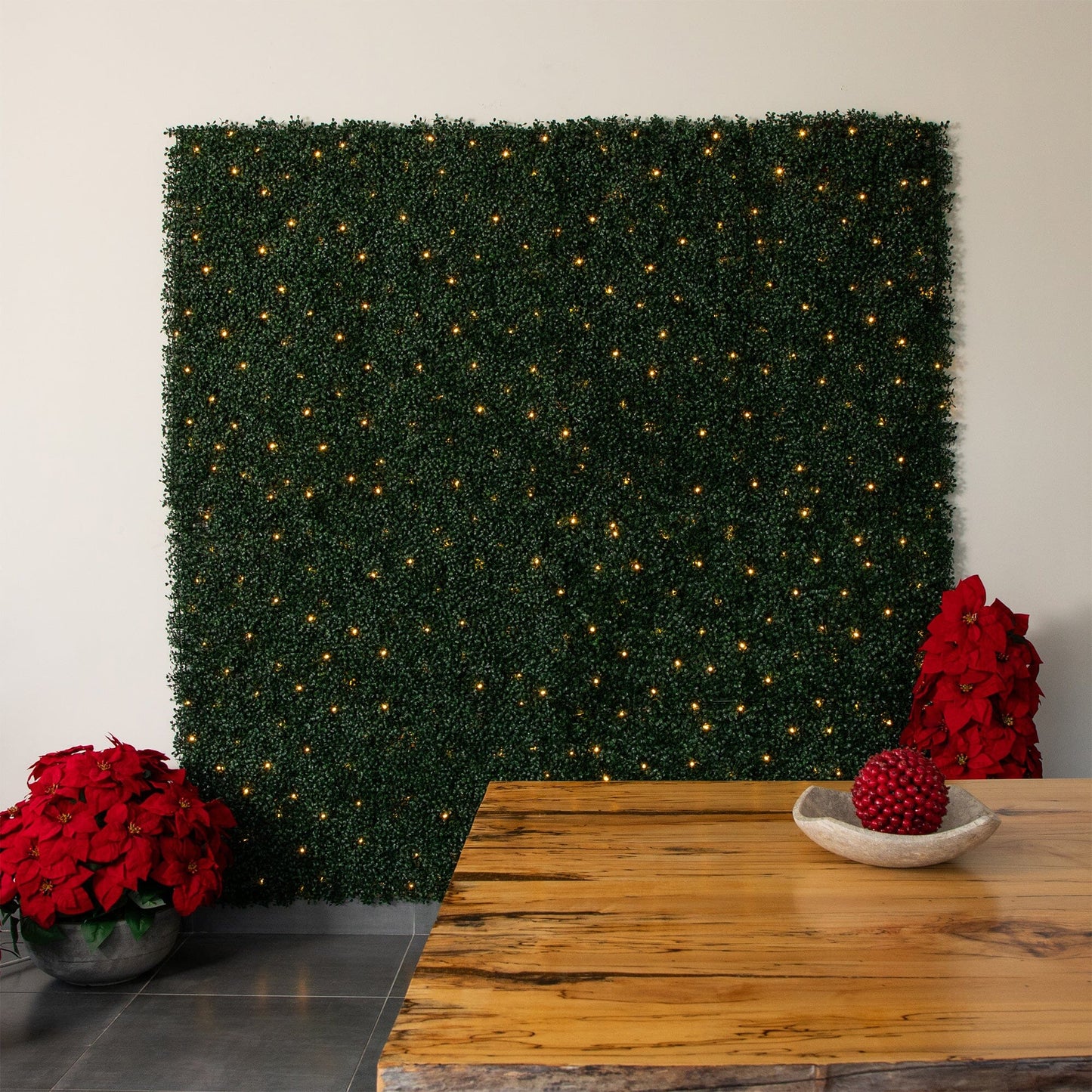 Artificial Boxwood Wall Panel with Led Lights