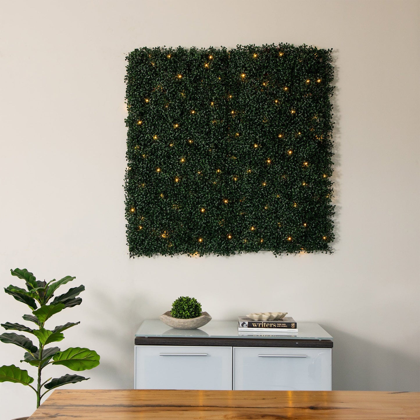 Artificial Boxwood Wall Panel with Led Lights