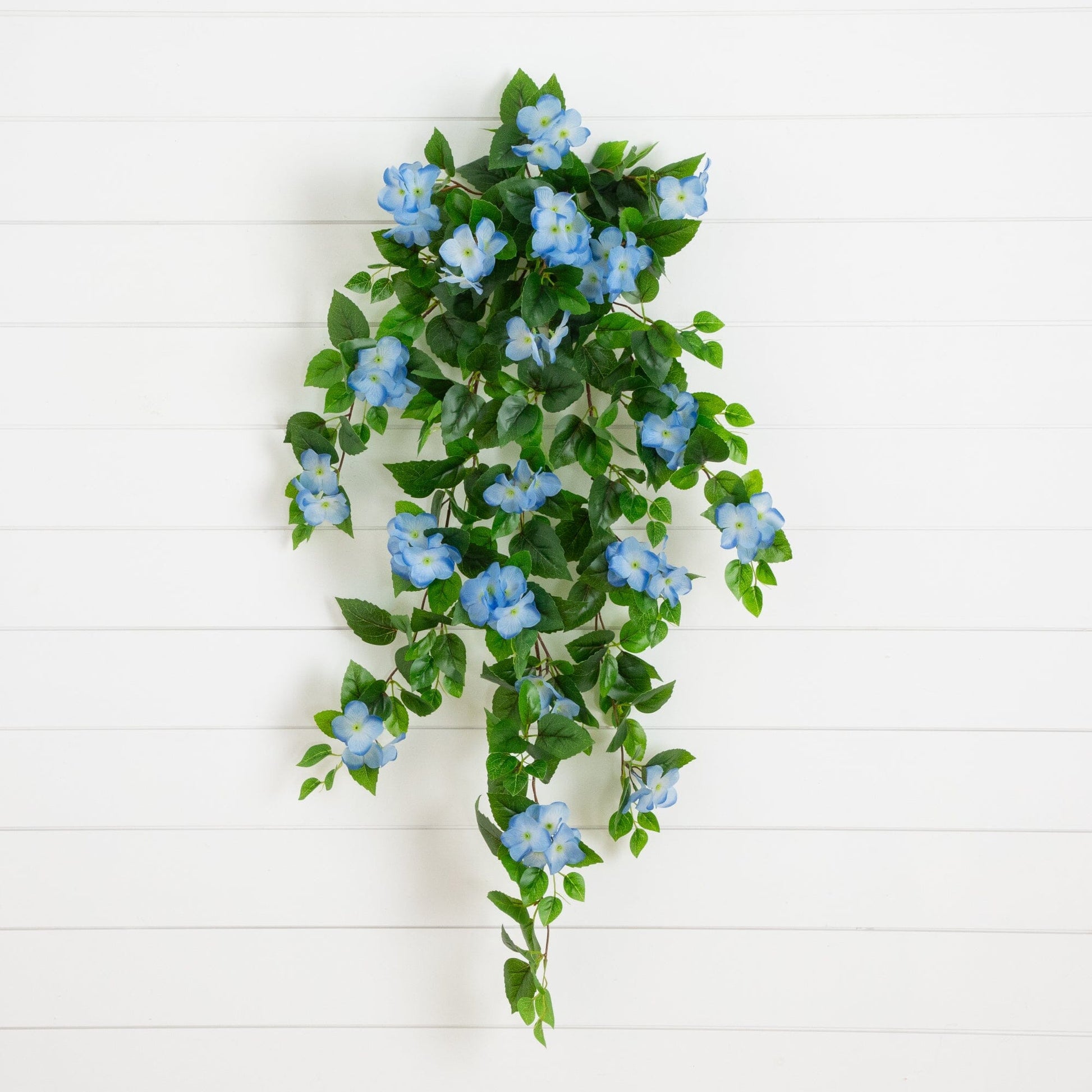 Hydrangea hanging plant, 41in UV-resistant, blue artificial flowers, Nearly Natural, set of 2 on Tampa Home & Garden Store