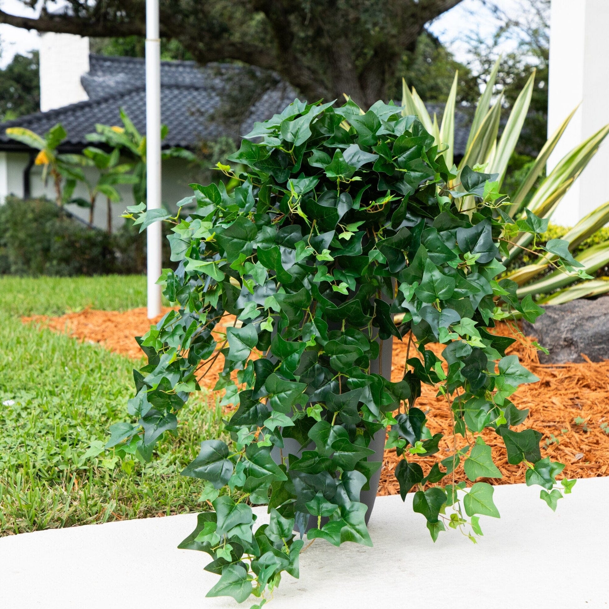 Hanging artificial puff ivy plant, 41in UV resistant, set of 3 by Nearly Natural on Tampa Home & Garden Store
