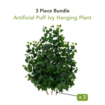 Nearly Natural 41in UV-resistant artificial puff ivy hanging plant, green leaves, indoor/outdoor, 3-piece set on Tampa Home & Garden Store