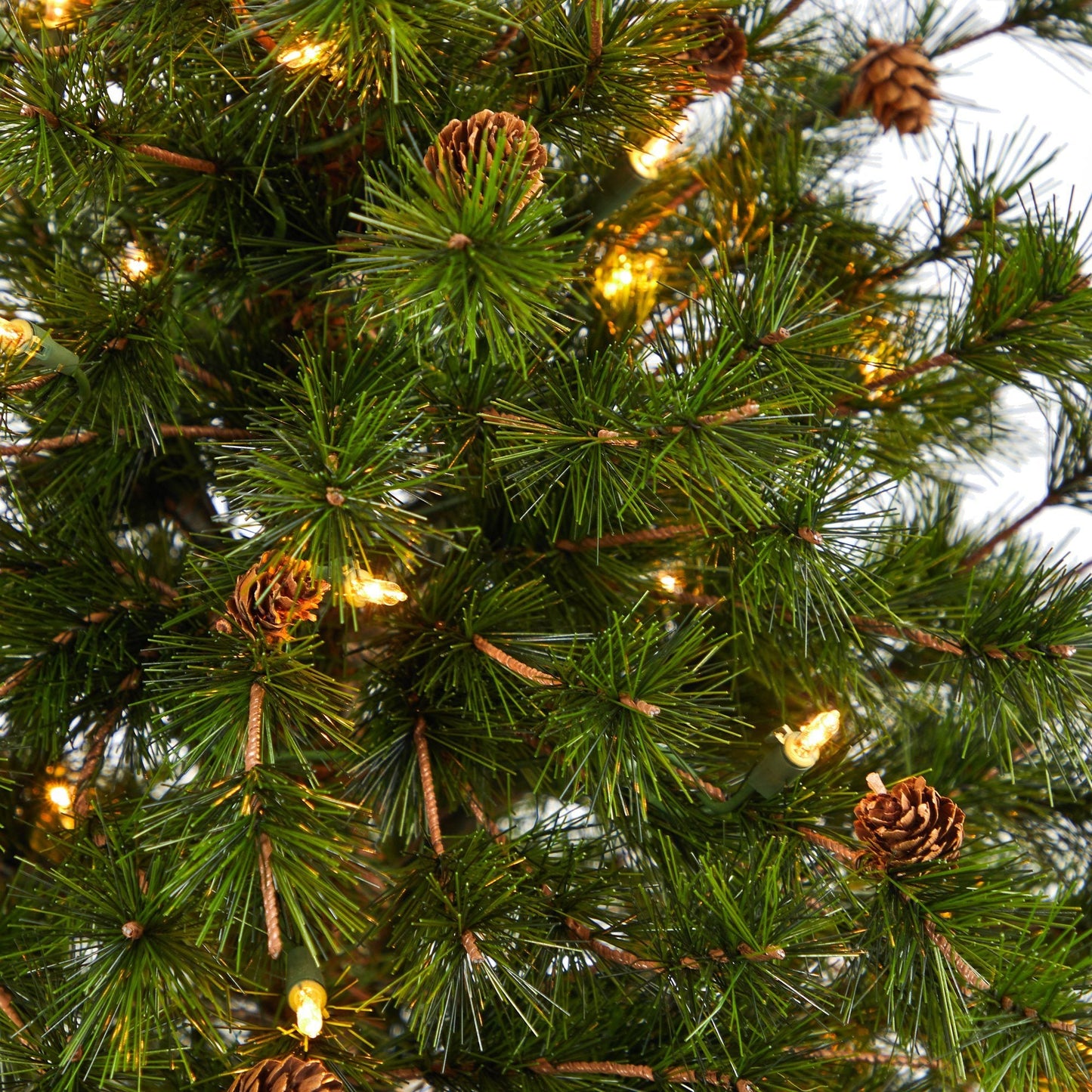 Nearly Natural Colorado Mountain Pine Christmas tree with 50 clear lights and pine cones on Tampa Home & Garden Store