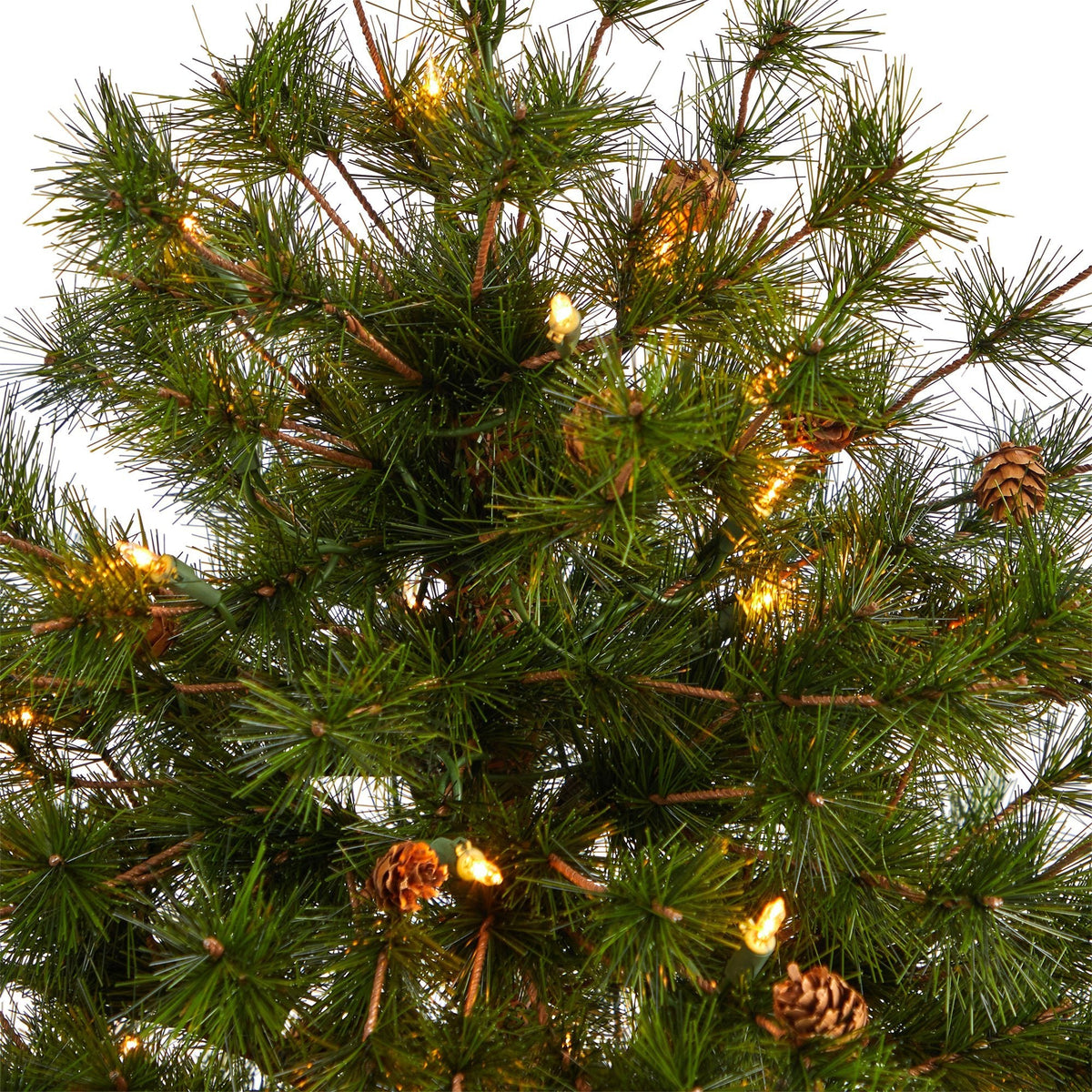 Colorado Mountain Pine Christmas Tree by Nearly Natural with 50 clear lights and pine cones on Tampa Home & Garden Store