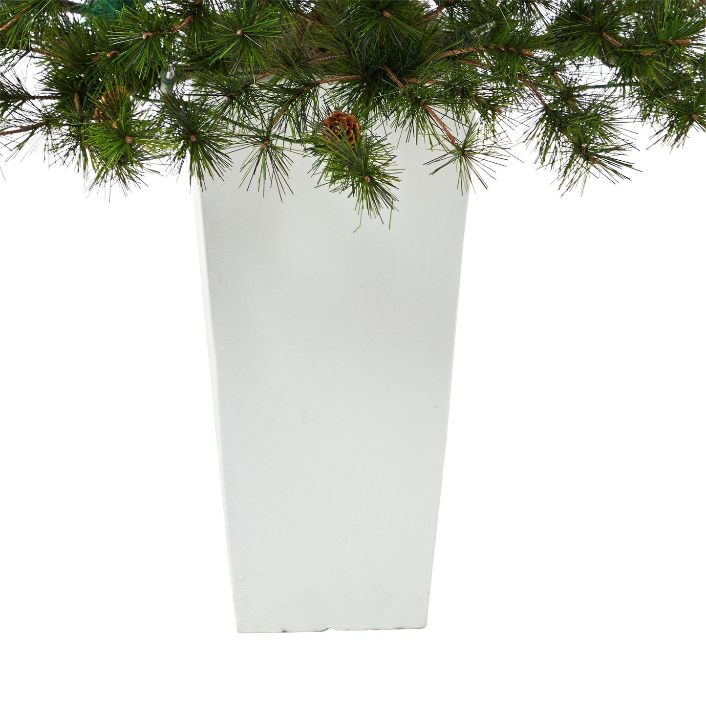 Nearly Natural 44” Colorado Mountain Pine artificial Christmas tree with 50 clear lights, bendable branches and pinecones in planter on Tampa Home & Garden Store