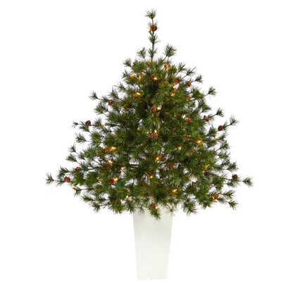 Nearly Natural 44in Colorado Mountain Pine artificial Christmas tree with 50 clear lights on Tampa Home & Garden Store