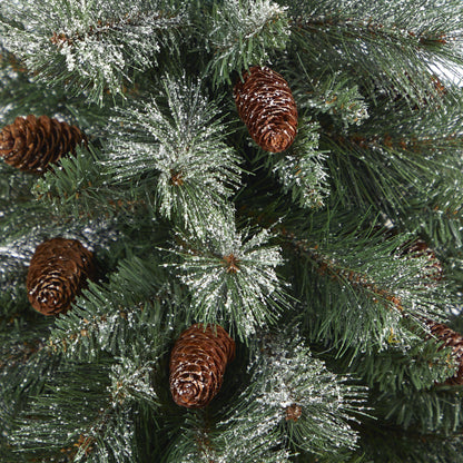 Christmas tree branches from Nearly Natural with snow-dusted needles and pine cones on Tampa Home & Garden Store