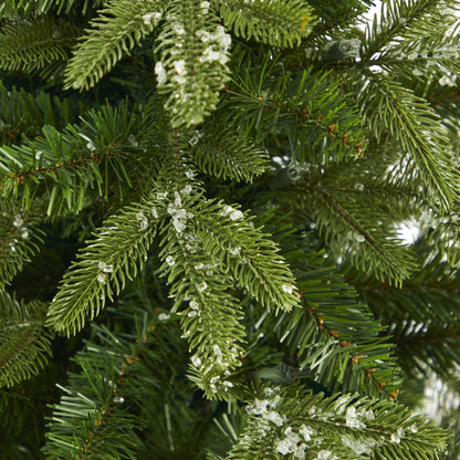 Nearly Natural Grand Teton Fir Christmas tree branch close-up with snow on Tampa Home & Garden Store