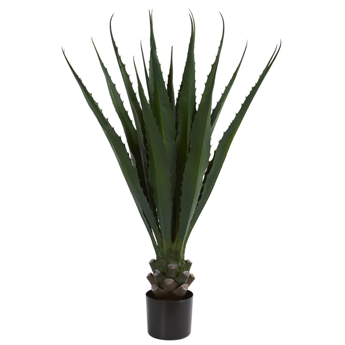 45in artificial agave plant by Nearly Natural with dark green leaves in a black pot on Tampa Home & Garden Store