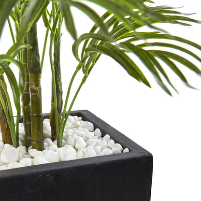 Areca Palm Tree in black wash planter, UV resistant indoor/outdoor on Tampa Home & Garden Store
