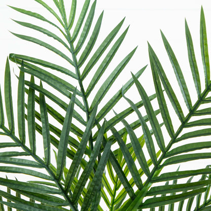 Artificial Areca Palm tree fronds by Nearly Natural, vivid green leaves close-up on Tampa Home & Garden Store