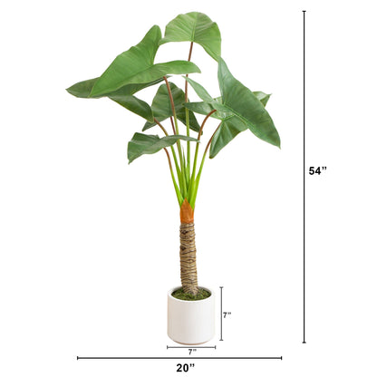 Artificial Arrowhead Plant In A White Planter