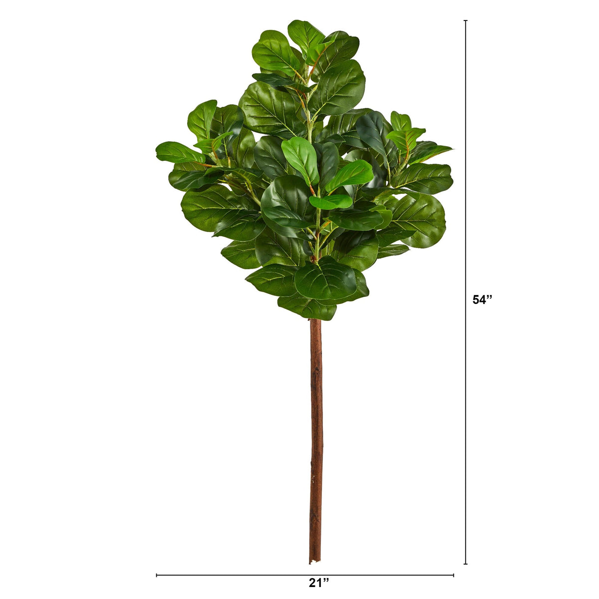 Nearly Natural 4.5 ft artificial fiddle leaf tree no pot with green leaves and brown trunk on Tampa Home & Garden Store