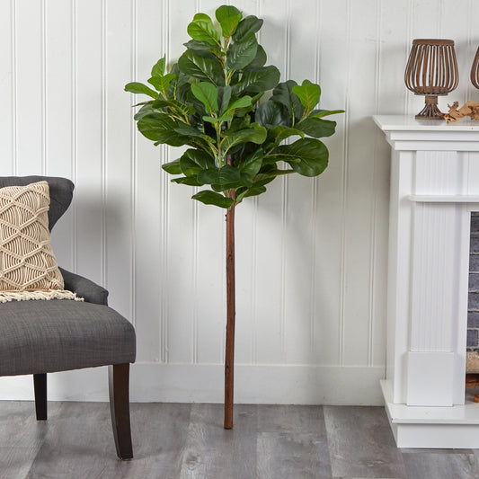 Artificial fiddle leaf fig tree, 4.5 ft, Nearly Natural, no pot on Tampa Home & Garden Store